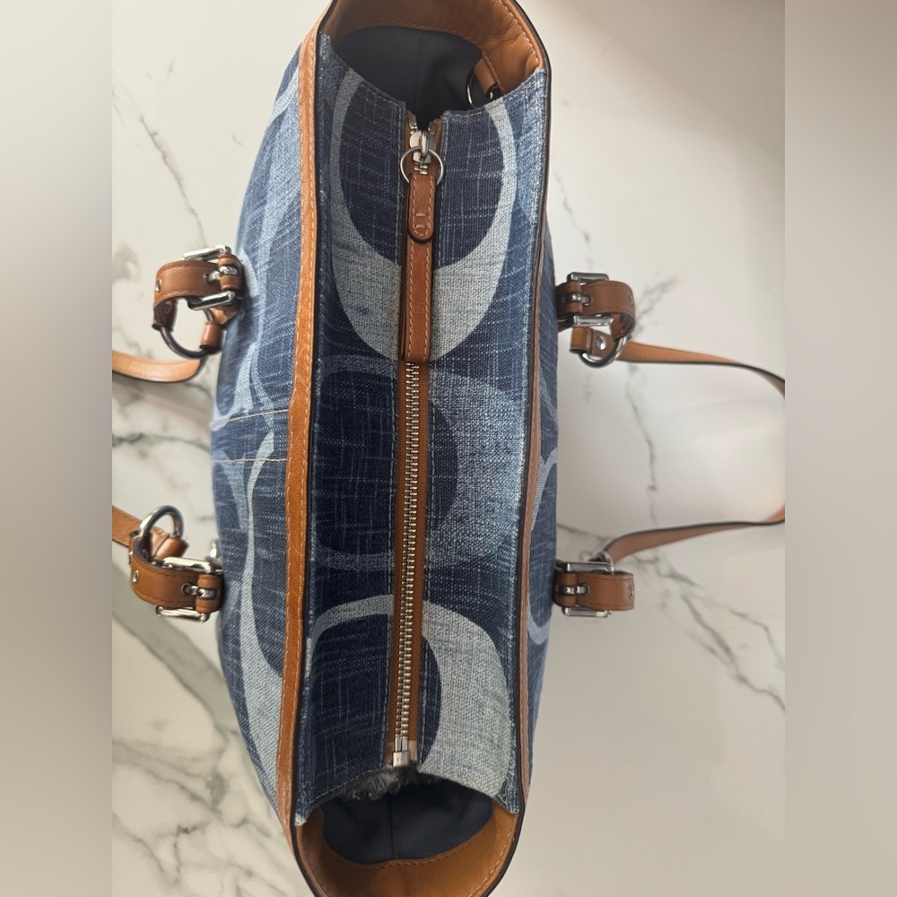 Coach Signature Tonal Denim Tote #F13810 - Picture 2 of 9